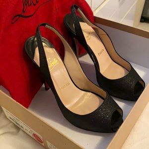 Christian Louboutin Glitter Peep Toe